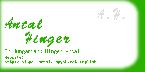 antal hinger business card